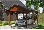 Satteldach-Carport Wallgau Nussbaum 380 x 500 cm Dachlattung