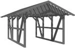 Skan Holz Carport Schwarzwald mit Dachlattung 424 x 600 cm Grau