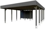 Skan Holz Carport Friesland Hybrid 557 cm x 708 cm Schiefergrau