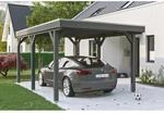 Skan Holz Carport Grunewald 321 cm x 554 cm mit Aluminiumdach Schiefergrau