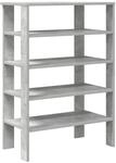 vidaXL Schuhregal Betongrau 61x32x87,5 cm Holzwerkstoff 859854