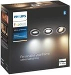 Philips Hue Smart-Einbauspot Milliskin White Ambiance Aluminium 3er Pack