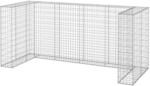 vidaXL Gabionenwand f&uuml;r M&uuml;lltonnen Verzinkter Stahl 254x100x110 cm