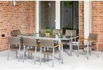 Merxx Silano Set 9-tlg. 8 Stapelsessel Gartentisch Ausziehbar 160 (220) x 90 cm