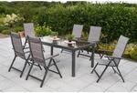 Merxx Trivero Set 7-tlg. 6 Klappsessel Gartentisch Ausziehbar 140 (200) x 90 cm