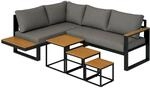 Outsunny Garten Sofa Set Aluminium Polyester Dunkelgrau 148L x 61B x 71,5H cm