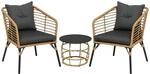 Outsunny Rattan Gartenm&ouml;bel-Set Polyester SandDunkelgrau 62L x 65B x 78H cm