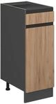 Vicco K&uuml;chenunterschrank R-Line Goldkraft Eiche/Anthrazit 30 cm J-Shape ohne