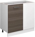 Vicco Eckunterschrank R-Line K&uuml;chen Eckschrank Grau/Wei&szlig; 86 cm ohne Arbeitsplatte