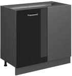 Vicco Eckunterschrank R-Line Schwarz Hochglanz/Anthrazit 86 cm ohne...