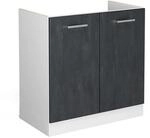 Vicco Sp&uuml;lenunterschrank R-Line Schwarz Beton Wei&szlig; 80 cm ohne Arbeitsplatte