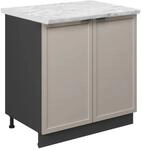 Vicco K&uuml;chenunterschrank Fame-Line GrauBeige/Anthrazit 80 x 82 Arbeitsplatte...
