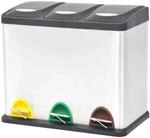 vidaXL Treteimer Edelstahl 24 L 663977