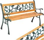 Tectake Gartenbank Marina 2 Sitzer Aus Holz und Gusseisen 124 x 52 x 74 cm Braun