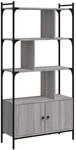 vidaXL B&uuml;cherregal mit T&uuml;ren Grau Sonoma 76,5x30x154,5cm Holzwerkstoff