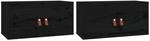 vidaXL Wandschr&auml;nke 2 Stk Schwarz 60x30x30 cm Massivholz Kiefer 818374