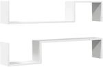 vidaXL Wandregale 2 Stk Wei&szlig; 100x15x20 cm Holzwerkstoff 807268