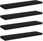 vidaXL Schweberegale 4 Stk Schwarz 90x23,5x3,8 cm MDF 323840