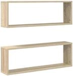 vidaXL W&uuml;rfelregale 2 Stk Sonoma-Eiche 80x15x26,5 cm Holzwerkstoff 807115
