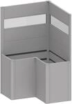 Biohort Sichtschutz zu Belvedere L100 2Stk mit Acrylglas Silber-Metallic