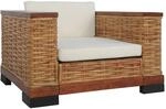 vidaXL 2-Tlg Sofagarnitur mit Auflagen Braun Natur Rattan Modell 1
