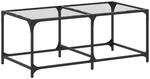 vidaXL Couchtisch mit Glasplatte Transparent 98,5x50x40 cm Stahl