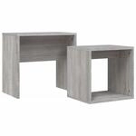 vidaXL Satztische 2 Stk Grau Sonoma Holzwerkstoff Modell 4