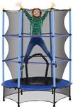 HOMCOM Kids Trampoline Stahl Kunststoff Blau 140L x 140B x 190H cm