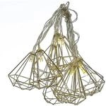 Marelida LED Deko Lichterkette RUBIN Diamant Retro Timer Tischdeko 160cm Silber