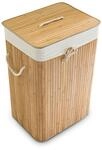 Relaxdays W&auml;schekorb Bambus Natur Faltbar mit Deckel 65,5 cm x 43,5 cm x 33,5 cm 2