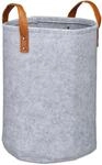 Relaxdays W&auml;schekorb Filz Grau Tragbar Faltbar 45 cm x 30 cm 300 g