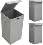 DuneDesign 3er Set W&auml;schekorb 50 Liter mit Deckel & XXL W&auml;schesammler