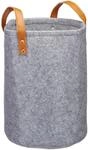 Relaxdays W&auml;schekorb Filz Anthrazit Tragbar Faltbar 45 cm x 30 cm 300 g