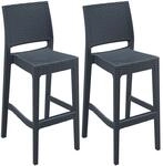 CLP 2er Set Barhocker Jamaica Dunkelgrau