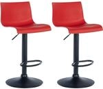 CLP 2er Set Barhocker Branford rot/Kunststoff
