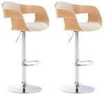 CLP 2er Set Barhocker Kingston Stoff Natura/Creme