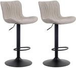 CLP 2er Set Barhocker Linus taupe/Stoff