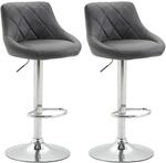 CLP 2er Set Barhocker Lazio Kunstleder Grau