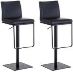 CLP 2er Set Barhocker Panama Kunstlederbezug Schwarz/Schwarz