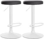 CLP 2er Set Barhocker Ponte Kunstleder Metall Matt Weiss/Schwarz
