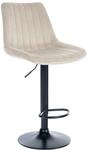 CLP Barhocker Toni Samt Creme/Schwarz