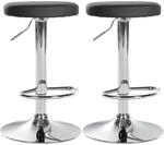 CLP 2er Set Barhocker Ponte Kunstleder Metall in Chromoptik/schwarz