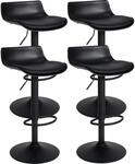 CLP 4er Set Barhocker Aveiro Kunstleder Schwarz