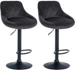 CLP 2er Set Barhocker Lazio Samt Dunkelgrau/Schwarz