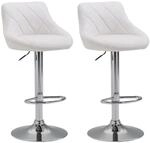 CLP 2er Set Barhocker Lazio Kunstleder Wei&szlig;