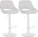 CLP 2er Set Barhocker Milet Kunstleder Metall Matt Weiss/Wei&szlig;