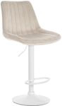 CLP Barhocker Toni Samt Creme/Wei&szlig;
