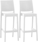 CLP 2er Set Barhocker Maya Kunststoff Wei&szlig;