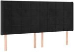 vidaXL Kopfteil mit Ohren Schwarz 203x16x118/128 cm Samt 3119648