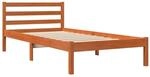 vidaXL Massivholzbett ohne Matratze Wachsbraun 75x190 cm Kiefernholz 844137